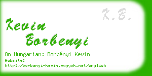 kevin borbenyi business card
