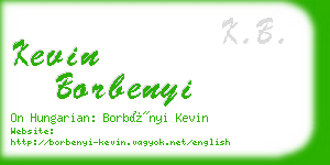 kevin borbenyi business card